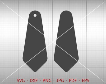 Rounded Corner Diamond Tear Drop SVG,  Vector DXF, Leather Earring Jewelry Laser Cut Template Commercial Use