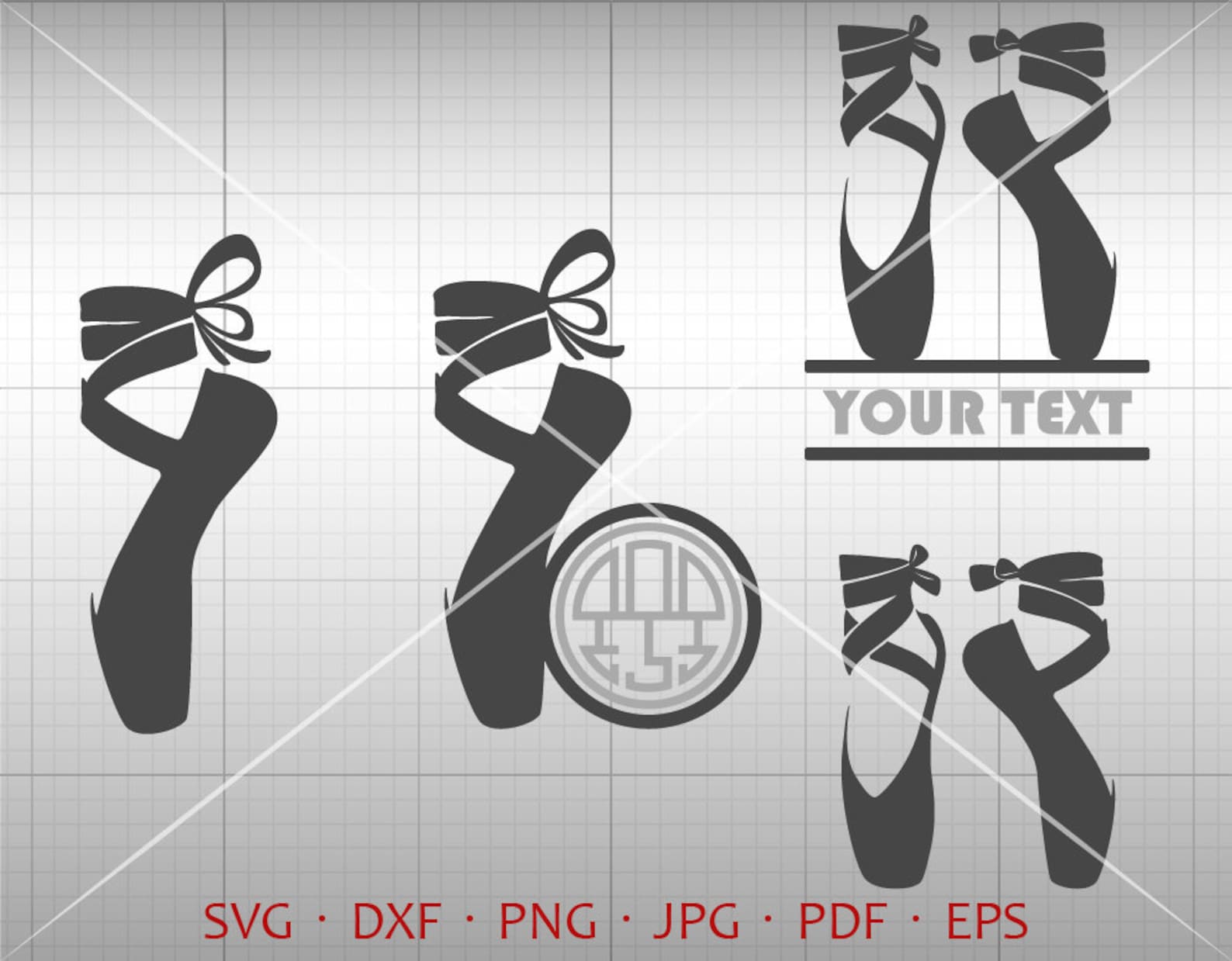 ballet shoes svg, ballet shoes monogram frame svg, ballerina clipart shirt svg silhouette cricut cut files