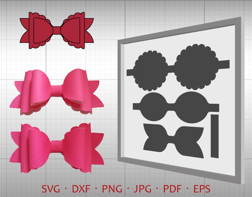 Download Free Svg For Leather - 7 Hair bow template SVG, Faux ...