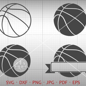Basketball SVG, Basketball Monogram Frame, Basketball Clipart Vector DXF  Silhouette Cricut Cut Files