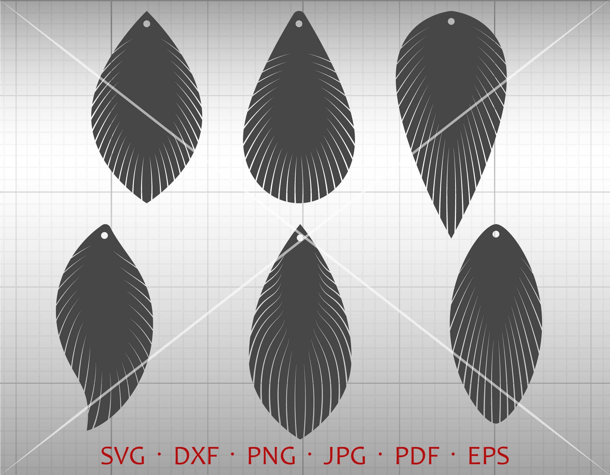 Download Feather Fringe Earring SVG Tear Drop SVG Pendant svg | Etsy