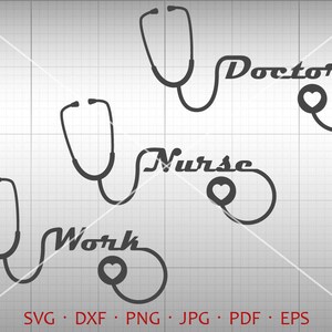 Stethoscope SVG, Nurse SVG, Doctor SVG, Stethoscope Work Clipart Vector dxf Silhouette Cricut Cut File Commercial Use