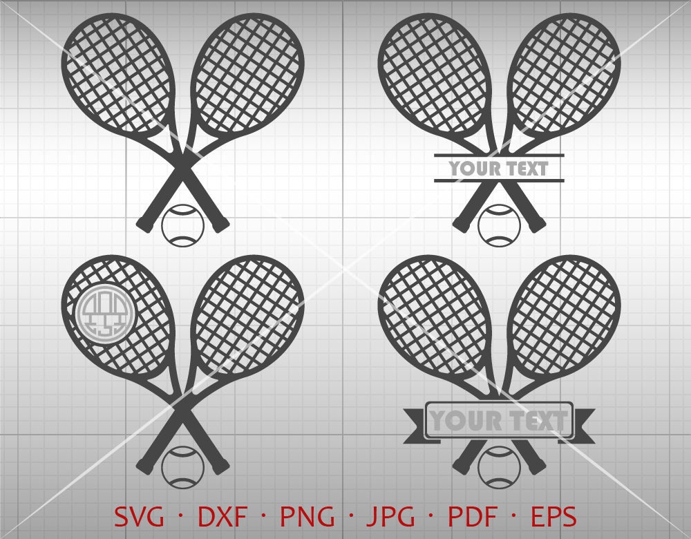 Download Tennis Racket SVG Tennis Monogram Frame Tennis Racket | Etsy