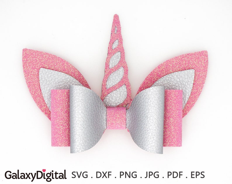 Download Unicorn Bow SVG DIY 3D Bow Cut File Leather Hair Accessories | Etsy