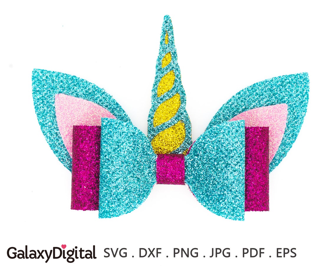 Unicorn Bow SVG DIY 3D Bow Cut File Leather Hair Accessories | Etsy