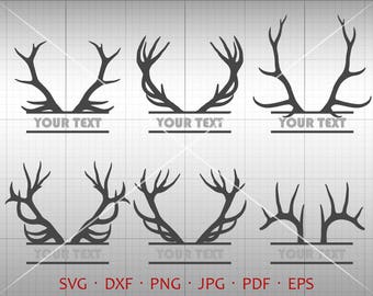 Reindeer Antler SVG, Antler Monogram SVG , Antler Clipart Shirt SVG Silhouette Cricut Cut Files Commercial and Personal Use