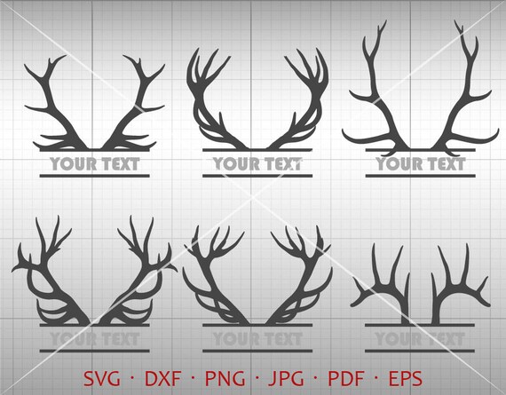 Download Reindeer Antler Monogram Svg - Layered SVG Cut File - Free Fonts Bundle