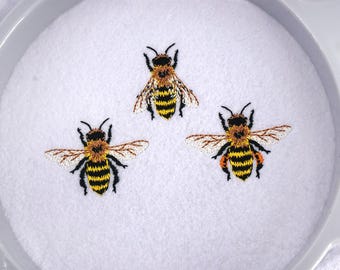 Mini Bee Embroidery Design, 3 Designs 1 x 1.5 inches, Machine Embroidery Files