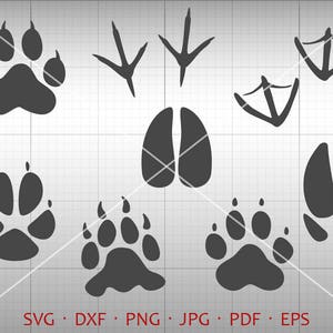 Animal Tracks SVG, Hunting SVG, Paw Prints Clipart Silhouette Cricut Cut File Commercial Use
