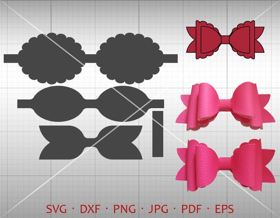 Download Scalloped Bow SVG DIY Bow Cut File Leather Hair ...