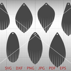 Fringe Earring SVG,  Fringe Tear Drop SVG, Pendant svg, Vector DXF, Leather Earring Jewelry Laser Cut Template Commercial Use