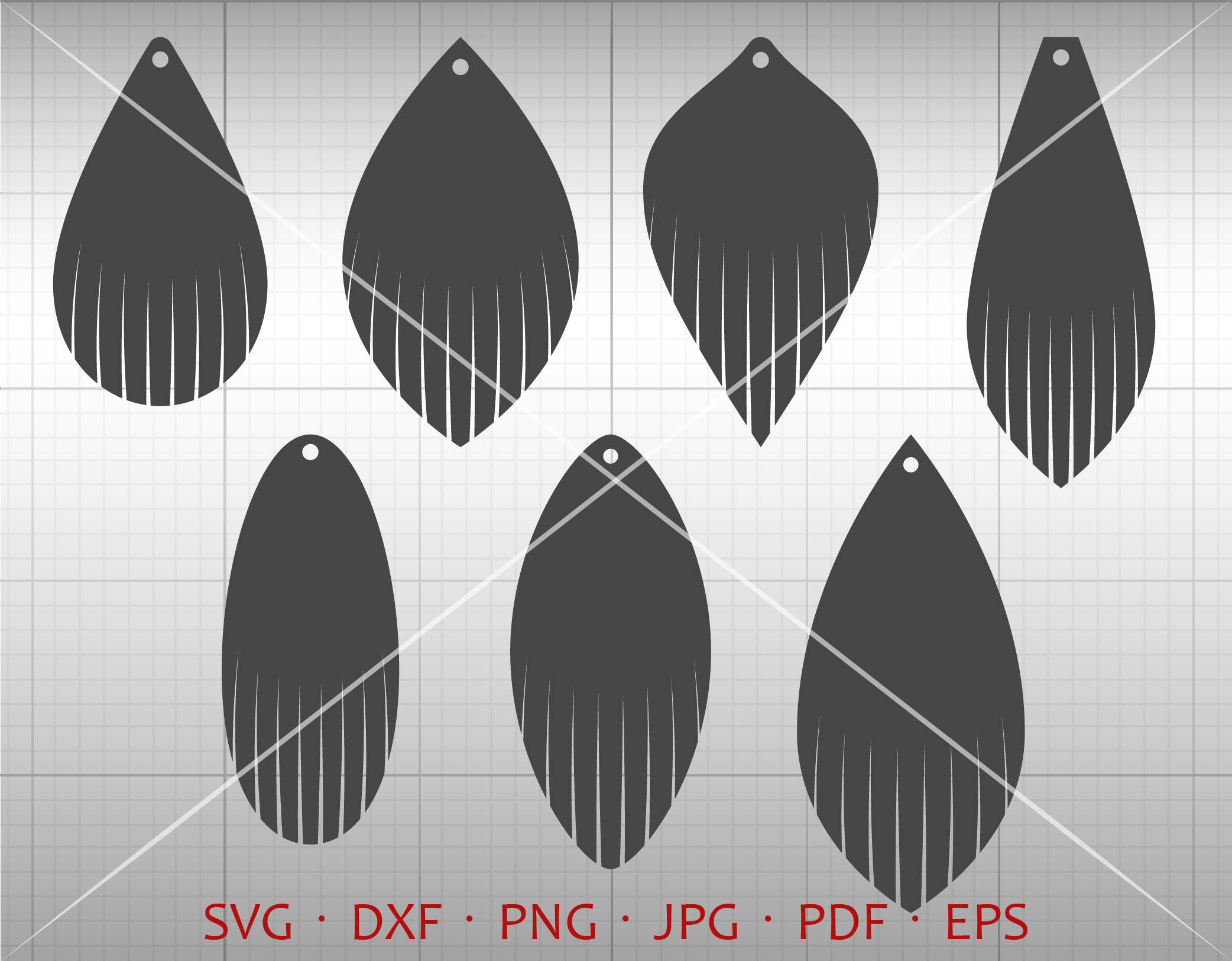 Fringe Earring SVG Fringe Tear Drop SVG Pendant Svg Vector Etsy