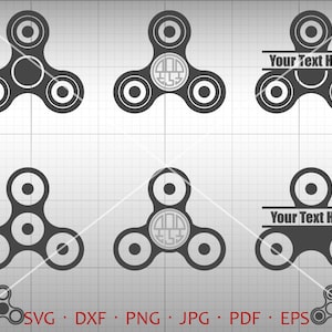Fidget Spinner SVG, Fidget Spinner Monogram SVG , Spinner Clipart Silhouette Cricut Cut Files (svg, dxf, eps, png, pdf)