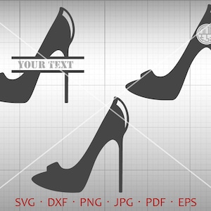 High Heel shoes SVG, Womens Shoes Monogram Frame , Fashion Clipart Silhouette Cricut Cut File Commercial Use