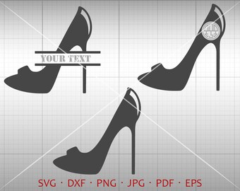 High Heel shoes SVG, Womens Shoes Monogram Frame , Fashion Clipart Silhouette Cricut Cut File Commercial Use