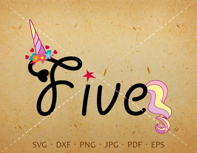 Download Five Unicorn SVG Five Unicorn Birthday SVG 5th Birthday | Etsy