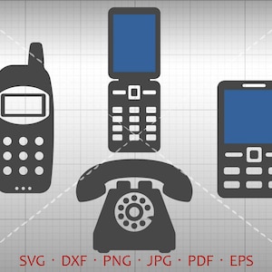 Communication SVG, Mobile Phone  SVG, Telephone Clipart DXF Silhouette Cricut Cut File Vector Commercial Use