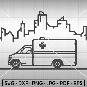 Ambulance SVG, Emergency SVG, Silhouette Cricut Cut File Commercial Use