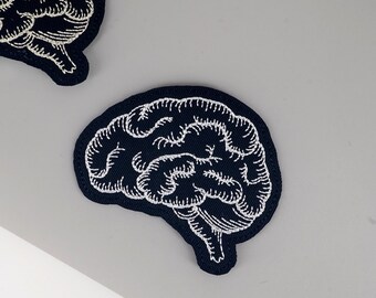 Anatomical Brain Embroidered Patch, Anatomy Applique Iron on