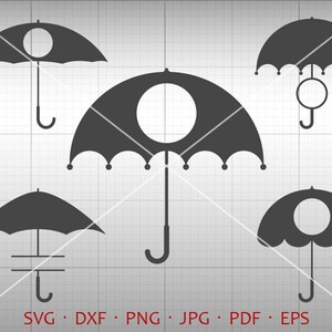 Umbrella SVG,  Umbrella Monogram Frame , Umbrella Clipart DXF Silhouette Cricut Cut Files (svg, dxf, eps, jpg, png, pdf)