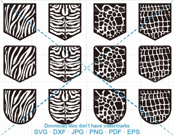 Download Pocket Svg Zebra Striped Giraffe Tiger Crocodile Animal Etsy