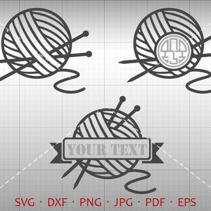 Knitting SVG, Knitter Monogram Frame , Knitting Clipart Silhouette Cricut Cut File Commercial Use