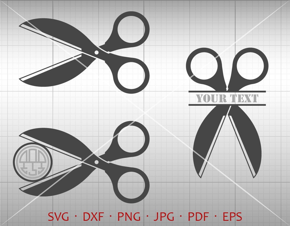 Download Scissors SVG Scissors Monogram Frame Scissors Clipart | Etsy