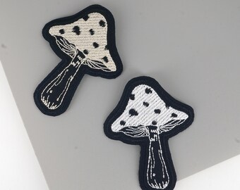 Mushroom Embroidered Patch, Punk Rock Iron On Applique