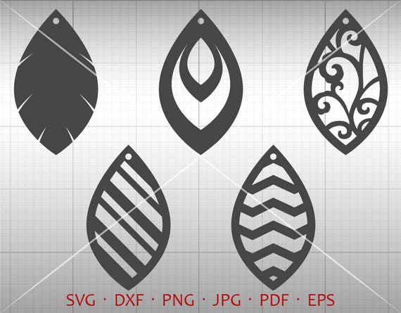 Download Leaf Tear Drop SVG Pendant SVG Vector DXF Leather Earring ...