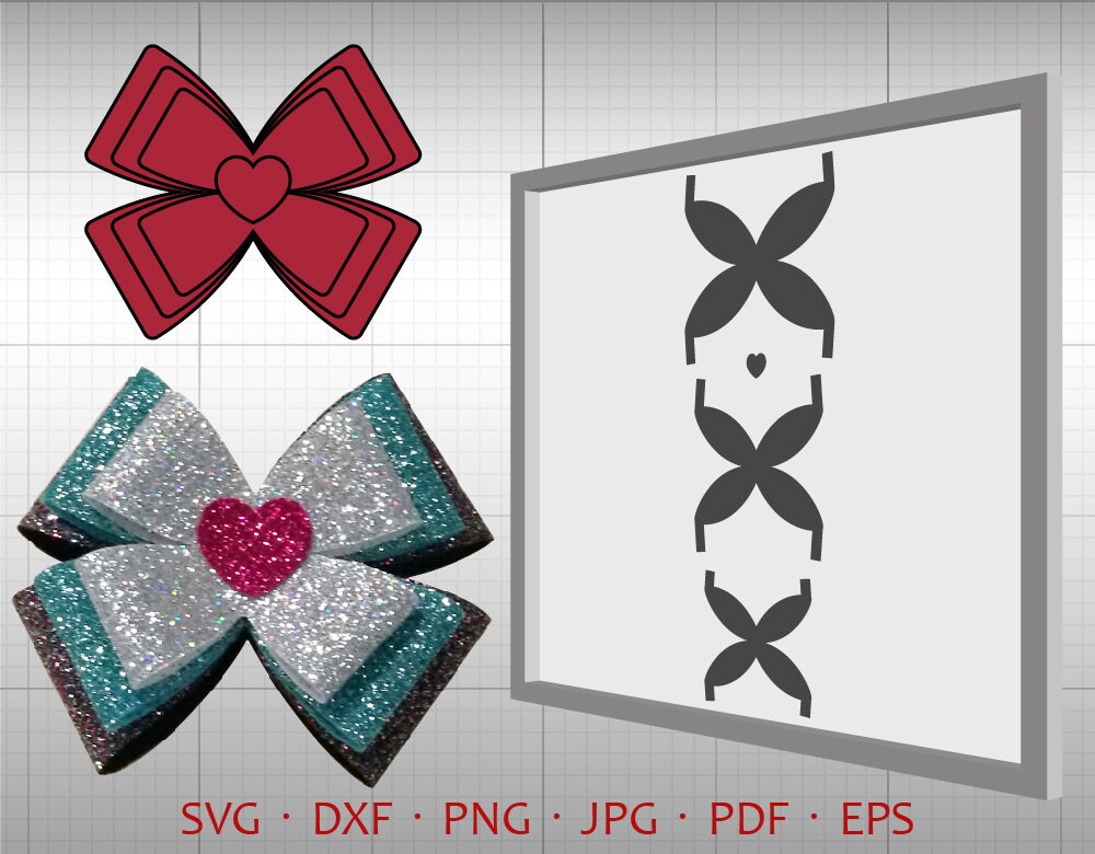 Download Stacked 3D Bow SVG DIY Bow Cut File Leather Hair ...
