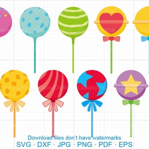 Lollipop Clipart SVG, Candy Clipart SVG DXF Silhouette Cricut Cut Files Commercial use