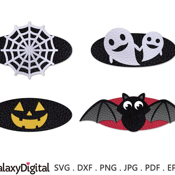 Halloween Snap Clip SVG,  Clippie Cover Template, Halloween Hair Clip Template SVG, Silhouette Cricut DIY Cut Files