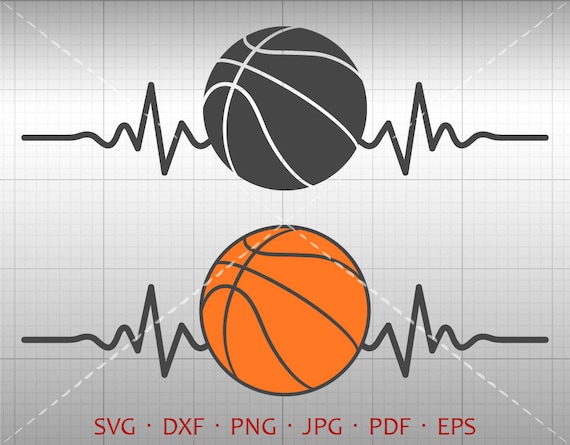 Download Heartbeat Basketball Svg Basketball Clipart Silhouette Cricut Etsy