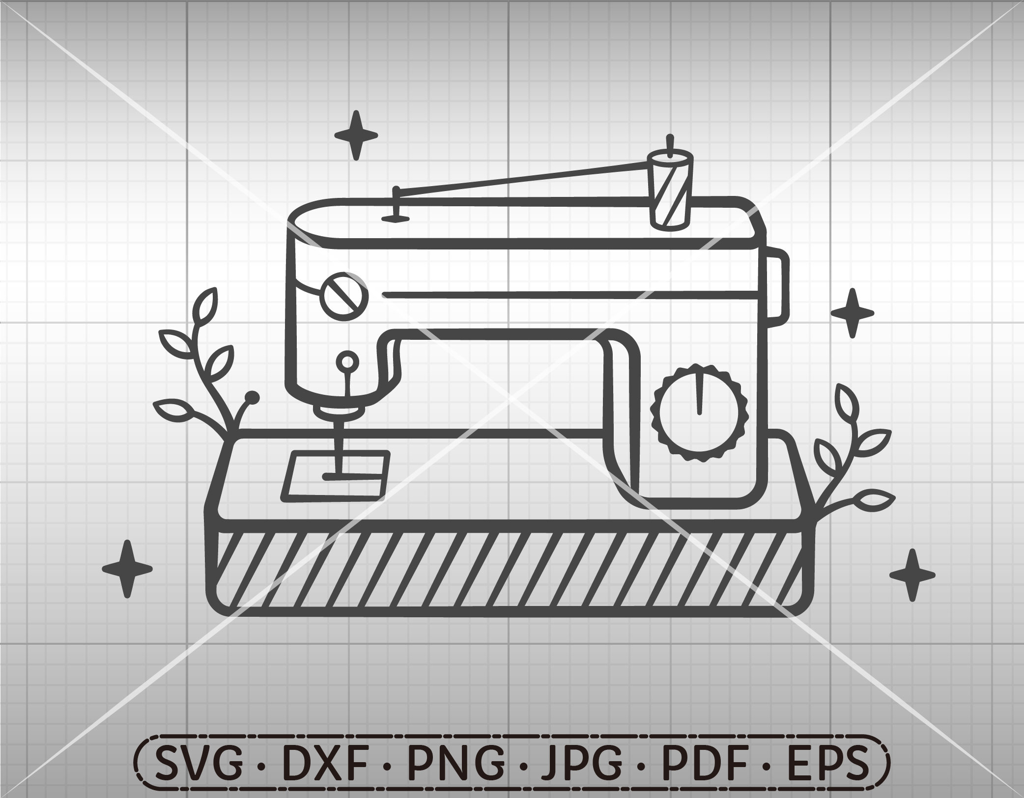 Sewing Machine SVG Silhouette Cricut Cut File Commercial Use Etsy UK