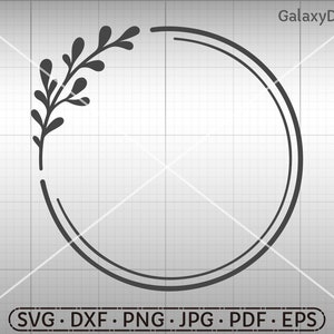 Simple Wreath SVG, Wedding Wreath Frame SVG, Monogram Wedding SVG, Wreath Clipart Silhouette Cricut Cut File - 09253