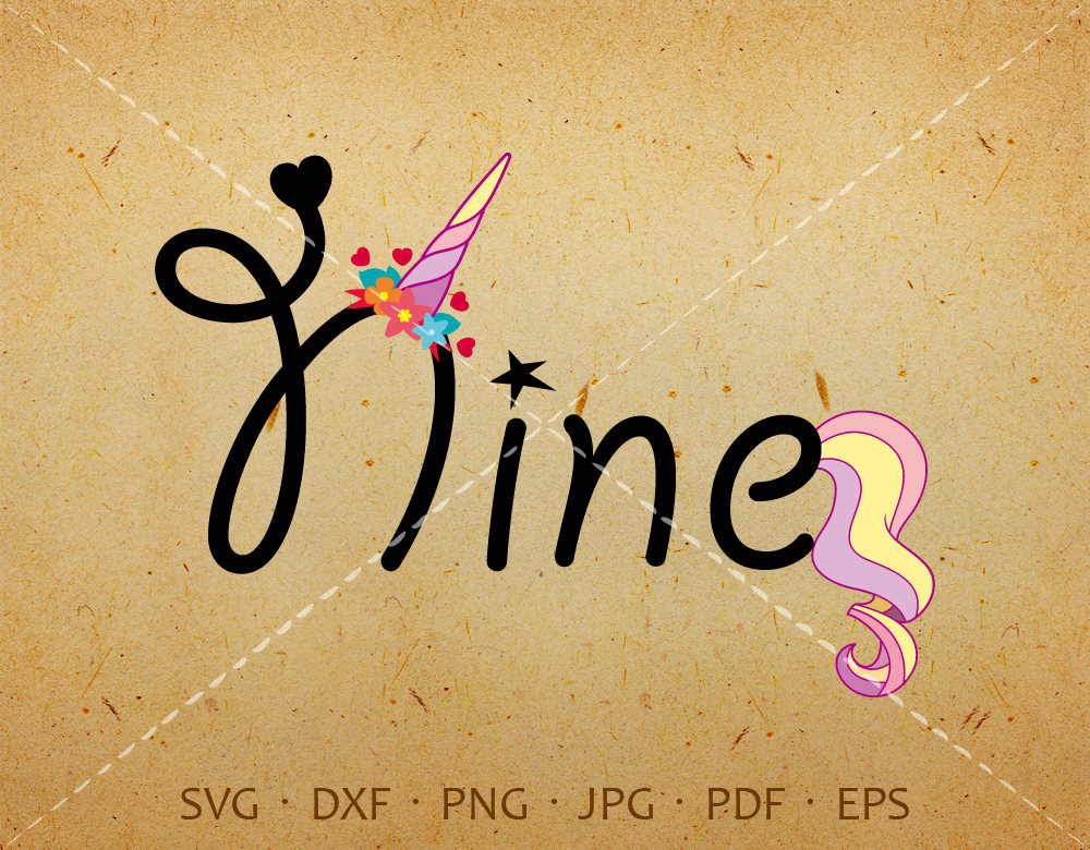 Nine Unicorn SVG Nine Unicorn Birthday SVG 9th Birthday - Etsy