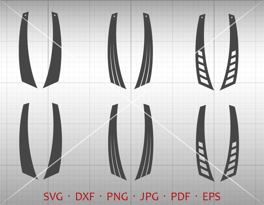 Download Long Fin Earring SVG Fish Fin Pendant svg Tear drop Vector ...