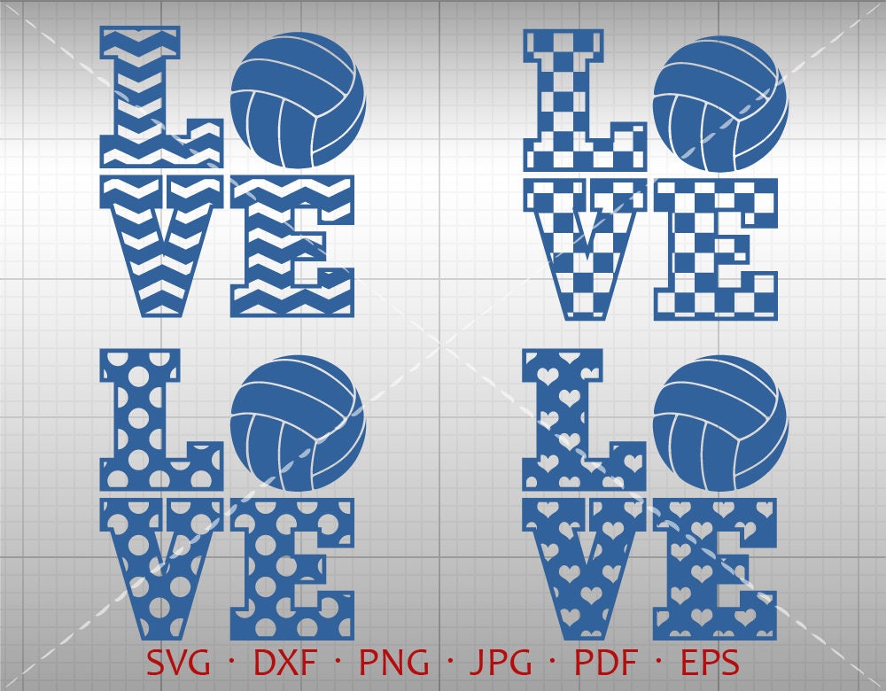 Love Volleyball Svg Love Volleyball Clipart Silhouette ...