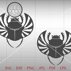Scarab SVG, Egypt Monogram Frame , Scarabaei Clipart Vector Silhouette Cricut Cut Files
