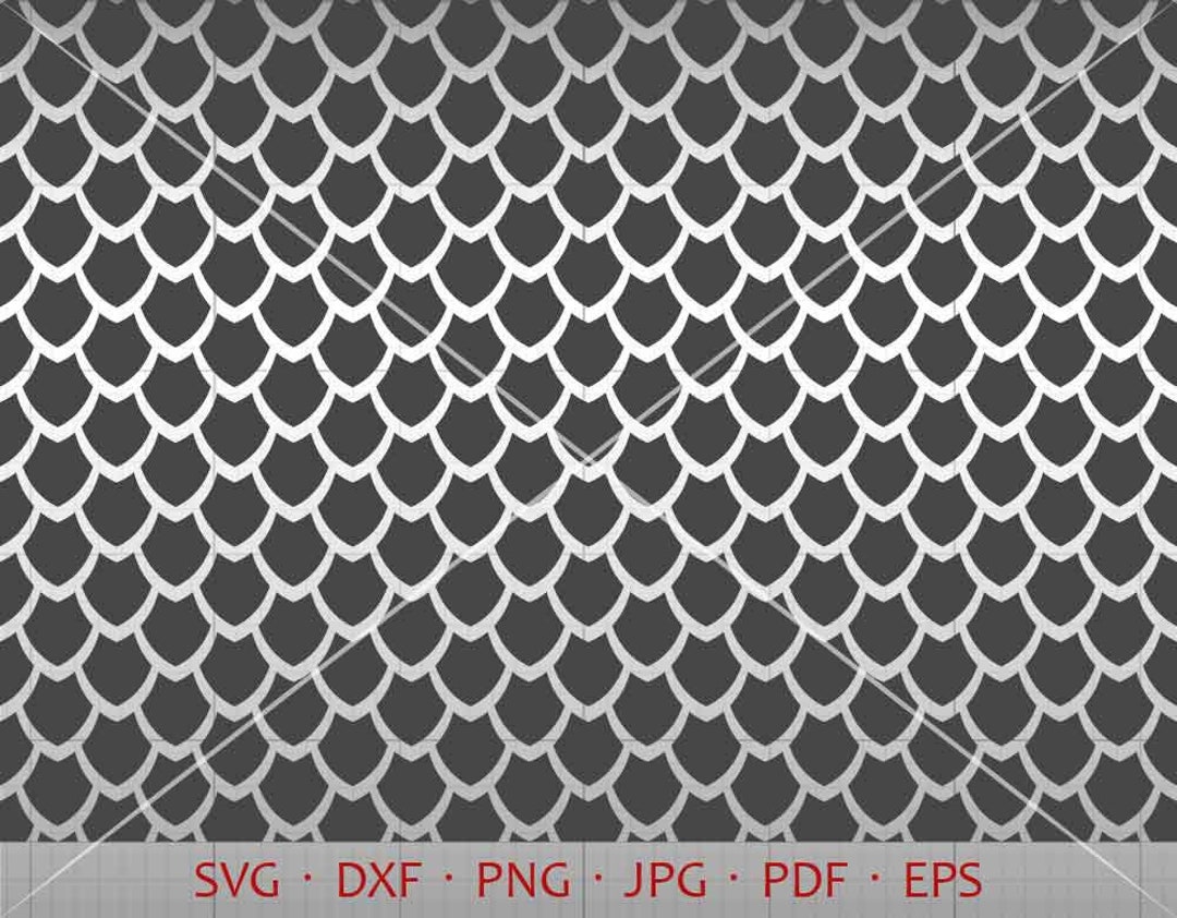 Seamless Dragon Scales SVG, Dragon Scales Clipart Vector DXF Silhouette
