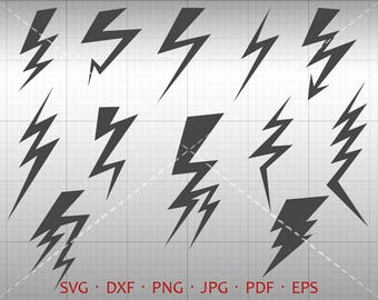 Flashing SVG, Lightning Clipart, Bolt  SVG Cutting Template for Silhouette Studio & Cricut (svg, dxf, pdf, png, eps)