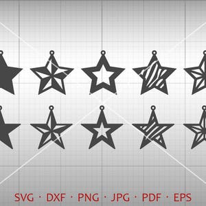 Stelle orecchino SVG, Tear Drop SVG, ciondolo svg, DXF vettoriale, cuoio orecchino gioielli Laser Cut modello commerciale uso