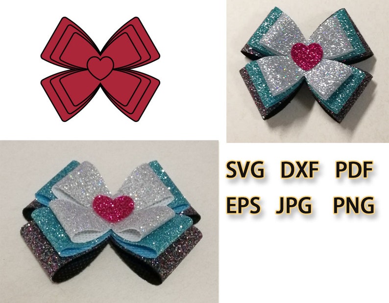 Download Stacked 3D Bow SVG DIY Bow Cut File Leather Hair ...