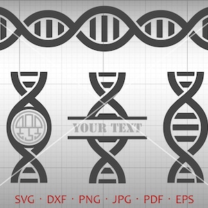 Gene SVG, Biology Monogram Frame , Chromosome Clipart Vector Silhouette Cricut Cut File Commercial Use
