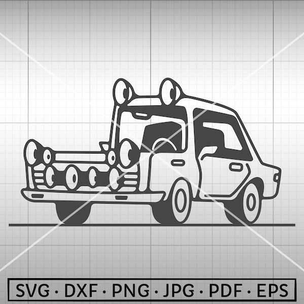 Race Car SVG, Rally Car SVG, Silhouette Cricut Cut File Commercial Use - 231107