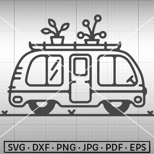 Campervan SVG, Camper Van SVG, Retro Van SVG,  Silhouette Cricut Cut File Commercial Use