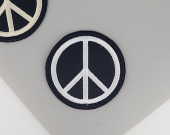 Peace Symbol Embroidered Patch, Punk Rock Iron On Sign Applique