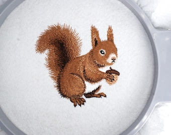 Squirrel Embroidery Design, 2 Designs 3.8 x 3.9 inches, Animal Machine Embroidery Files