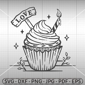 Birthday Cake SVG, Silhouette Cricut Cut File Commercial Use