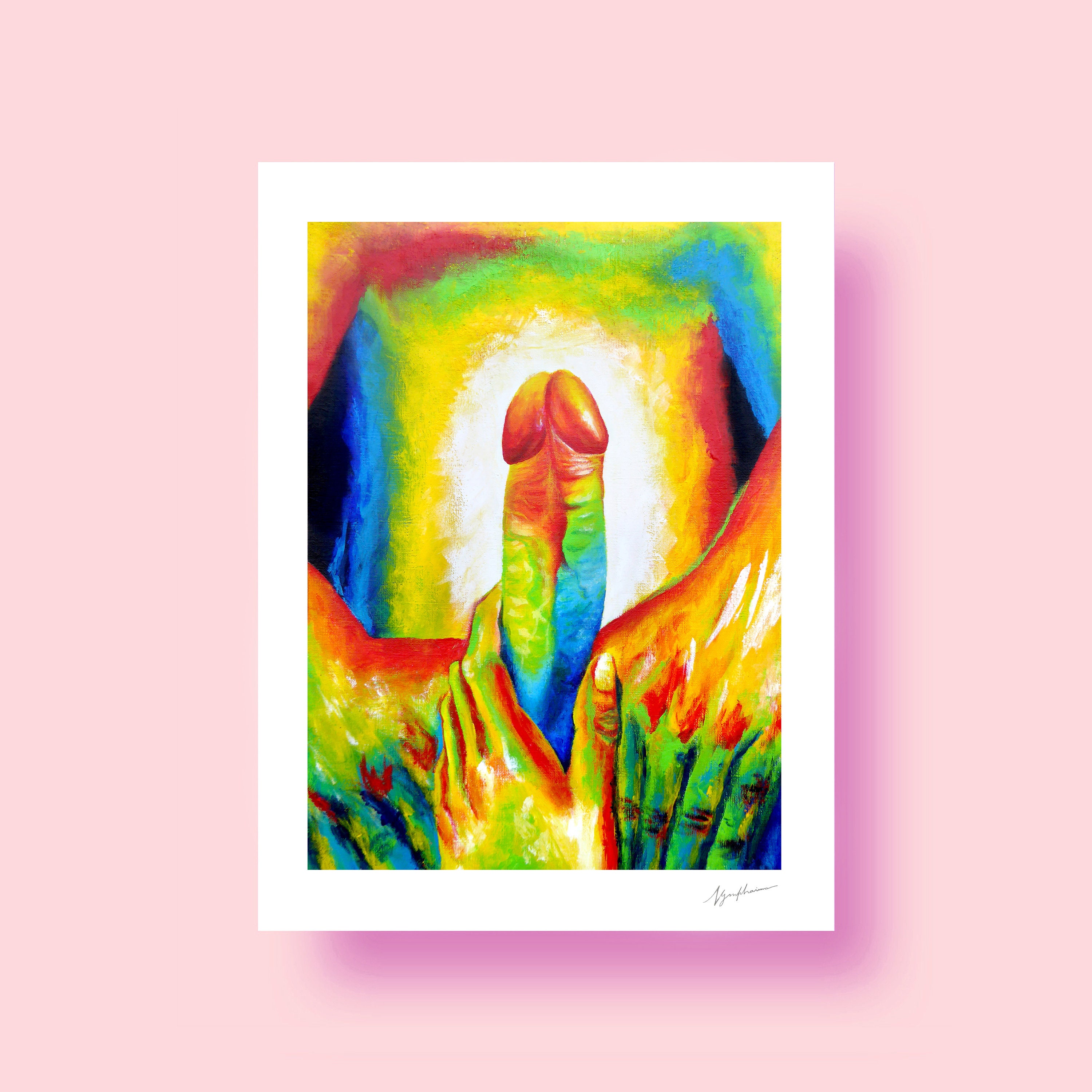 The Colorful Dick Erotic Art GICLÉE Print Illustration Wall Art Poster Home  Decor Acrylic Painting Fine Art Nude Sex Sexual Love Mature - Etsy